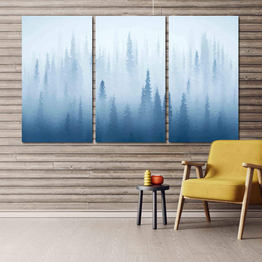 Forest wall art paintings on canvas, home wall decor canvas painting housewarming and wedding gift farmhouse wall decor multi panel wall art