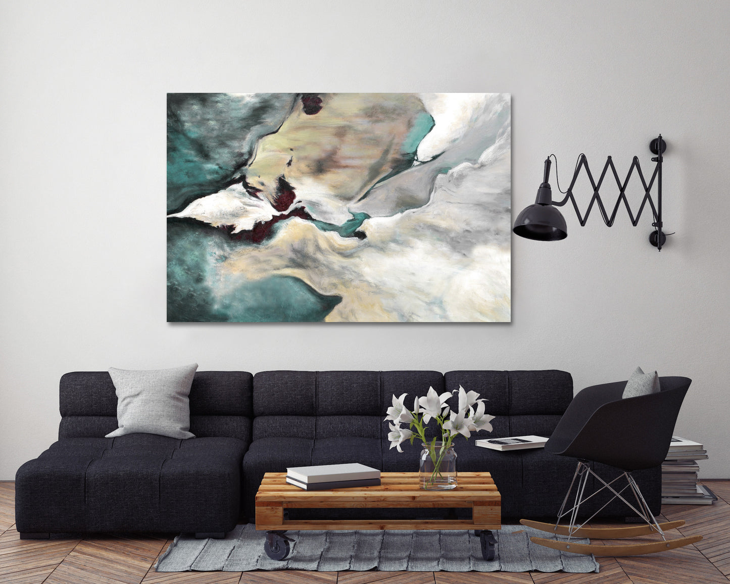 Marmor-Wand-Dekor Marmor Leinwand abstrakte abstrakte Wandkunst Gemälde auf Leinwand Multi-Panel-Wand-Kunst Marmor Leinwand Pour Malerei