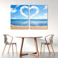Herz-Wand-Dekor, Liebes-Wand-Kunst-Gemälde auf Leinwand, Valentinstag-Geschenk, Meereslandschaft-Gemälde, blaue Himmel-Wand-Kunst, Liebesbild