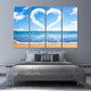 Herz-Wand-Dekor, Liebes-Wand-Kunst-Gemälde auf Leinwand, Valentinstag-Geschenk, Meereslandschaft-Gemälde, blaue Himmel-Wand-Kunst, Liebesbild