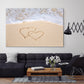 Herz-Wand-Dekor, Liebes-Wand-Kunst-Gemälde auf Leinwand, Valentinstag-Geschenk, Meereslandschaft-Gemälde, Liebesbild, Tiefsee-Sand-Herzen im Sand