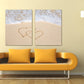 Herz-Wand-Dekor, Liebes-Wand-Kunst-Gemälde auf Leinwand, Valentinstag-Geschenk, Meereslandschaft-Gemälde, Liebesbild, Tiefsee-Sand-Herzen im Sand