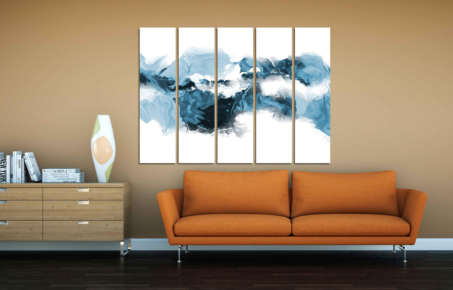 Abstrakte Wandkunst Gemälde auf Leinwand, minimalistische Wandkunst, moderne abstrakte Kunst, riesige Wandkunst Wandbehang Dekor Multi Panel Wandkunst