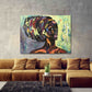 Schwarze Frau Wandkunst Afro Frau Abstrakte afrikanische Wandkunst Afrikanische Leinwand Kunst Malerei Große Wandkunst Trendy Wandkunst Afroamerikanische Kunst