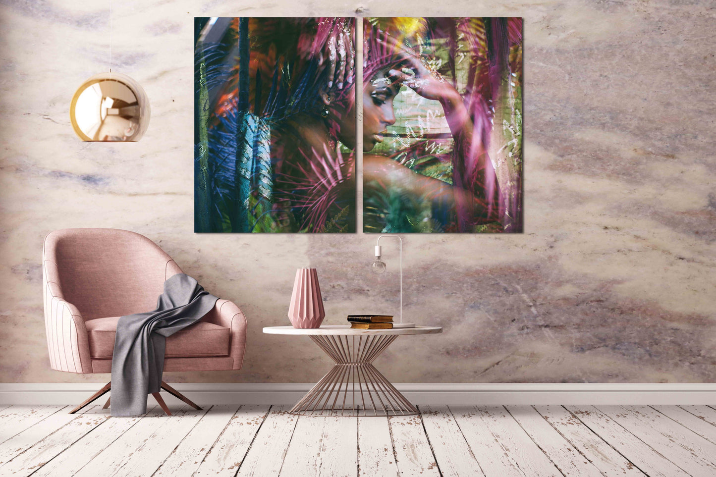 Afroamerikanische Wandkunst Schwarze Frau Wandkunst Afro Frau Abstraktes afrikanisches Leinwandbild Große Wandkunst Trendy Wandkunst