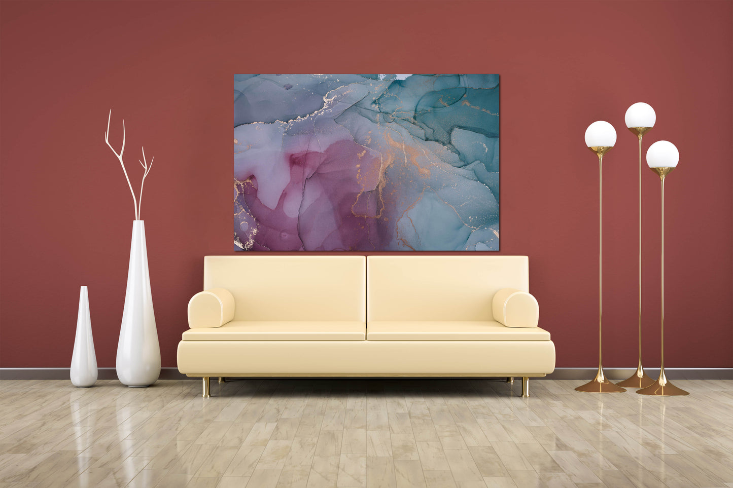 Blaue Marmor Wandkunst Abstrakte Wandkunst Gemälde auf Leinwand, Wohnwanddekoration, Leinwandgemälde, Geschenk zur Wohnungserwärmung, mehrteilige Wandkunst