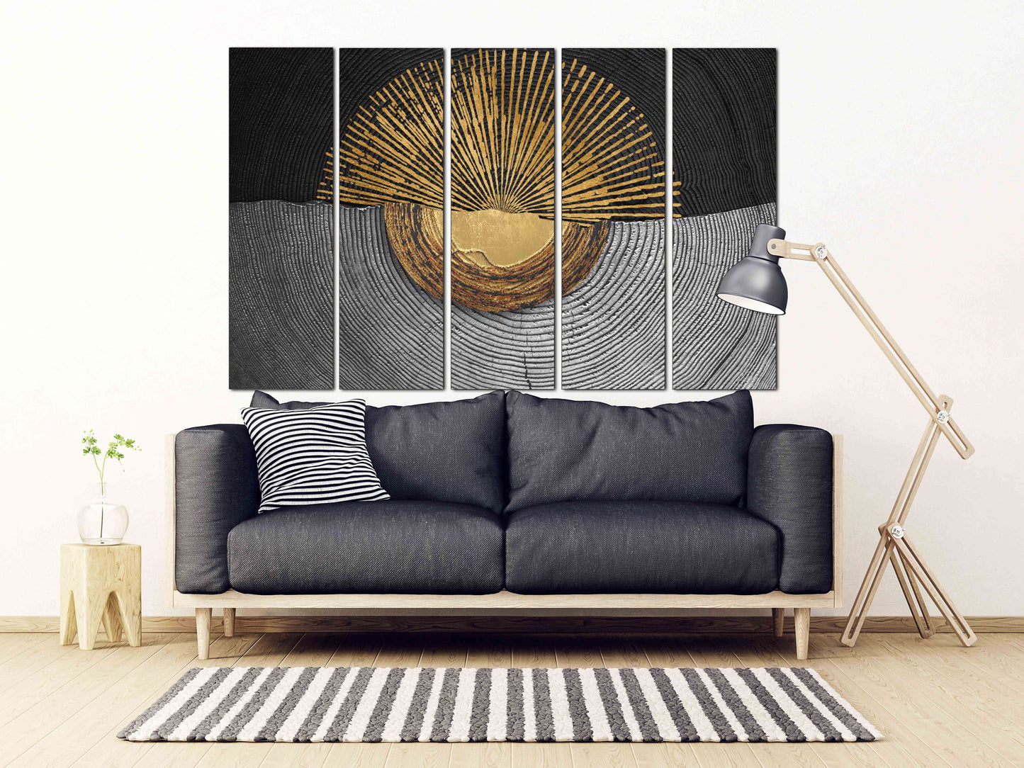 Abstrakte geometrische Wandkunst, mehrteilige Wandkunst, abstrakte Leinwand, trendige Wandkunst, große abstrakte schwarze Wandkunst, luxuriöse Wandkunst