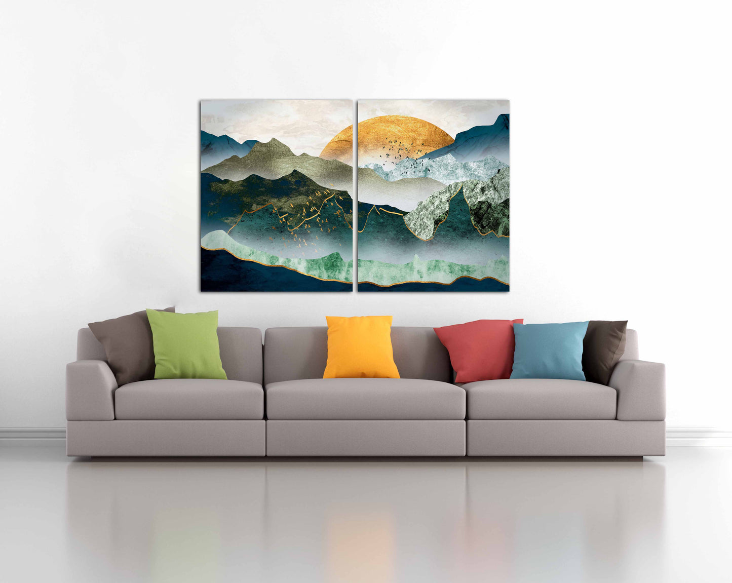 Blue Ridge Mountains Abstrakte Wandkunst Gemälde auf Leinwand Natur Wandkunst Japanische Kunst Leinwand Berge Wandkunst Rauchberge Geschenk