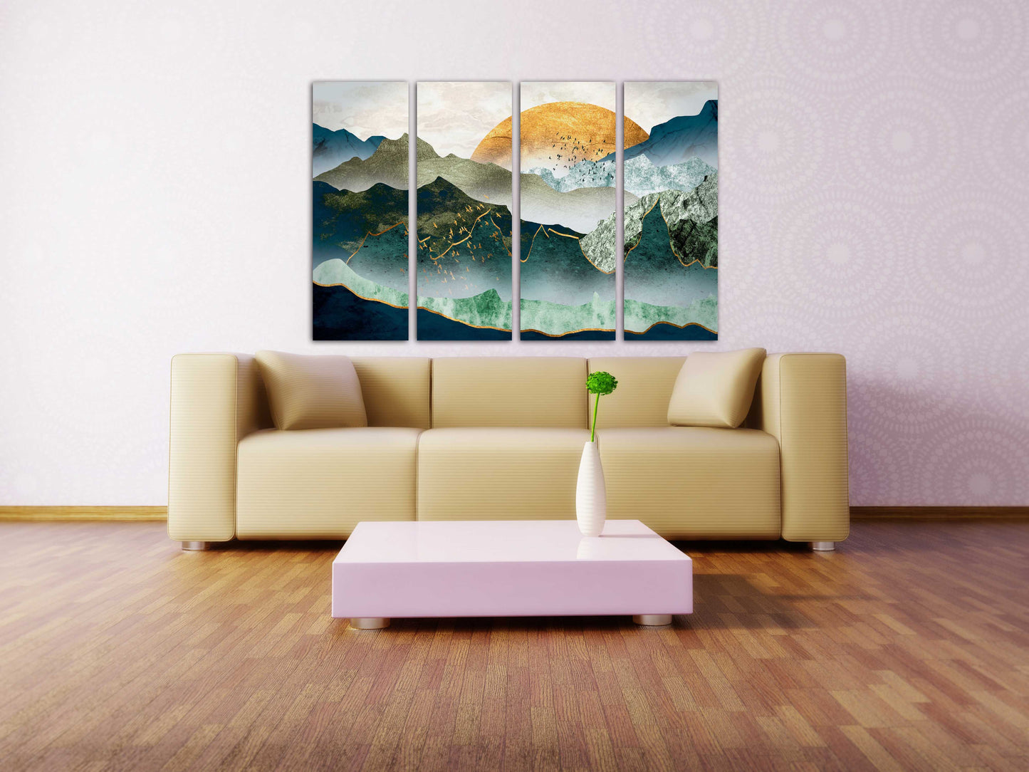 Blue Ridge Mountains Abstrakte Wandkunst Gemälde auf Leinwand Natur Wandkunst Japanische Kunst Leinwand Berge Wandkunst Rauchberge Geschenk