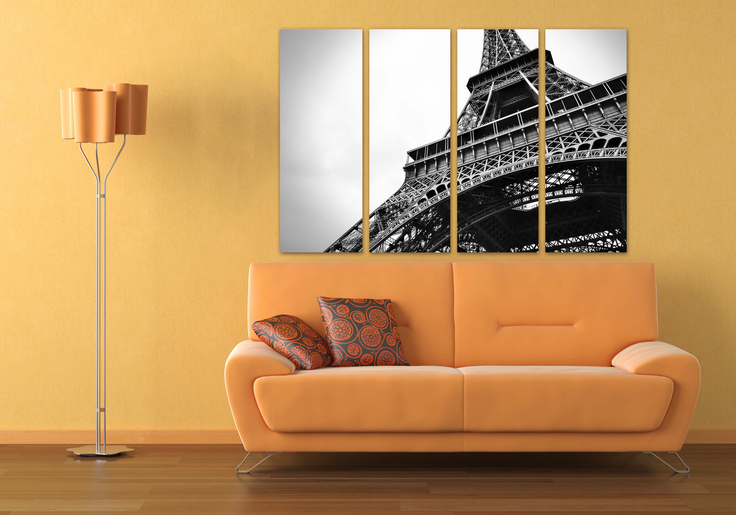 Paris Wandkunst Eiffelturm Wandaufkleber große Leinwandkunst Schwarz-Weiß-Kunst extra große Wandkunst Leinwand Wandkunst Multi-Panel-Wandkunst