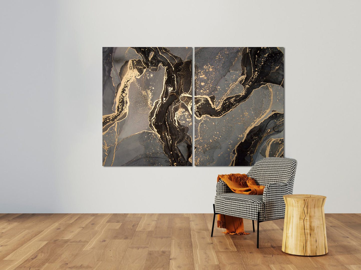 Wandkunstset aus schwarzem und goldenem Marmor Wandkunst aus grauem Marmor Exklusive beliebte Marmorkunst Goldgraue Wandkunst Moderne abstrakte Kunst