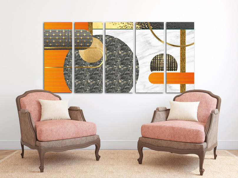 Geometrische Wandkunst Moderne abstrakte Kunst Abstrakter Kunstdruck Mehrteilige Leinwand Wanddekoration Abstrakte Wandkunst Abstrakte Malerei