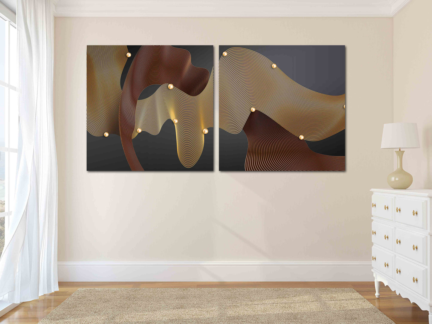 Geometrische Muster Moderne abstrakte Kunst Mehrteilige Leinwand Wandkunst Leinwandgemälde Abstrakte Wandkunst Wohnwanddekor Wandcollage-Set