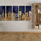 Nachtstadt-Wandcollage-Set, Stadt-bei-Nacht-Dekor, Leinwandgemälde, extragroße mehrteilige Wandkunst, Bilderrahmen, Wanddekor für Zuhause