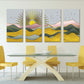 Indie-Raumdekor Goldene Sonne Felsen und Berge 3-teilige Leinwand Home Wanddekor Outdoor Berge Wandkunst Leinwandgemälde
