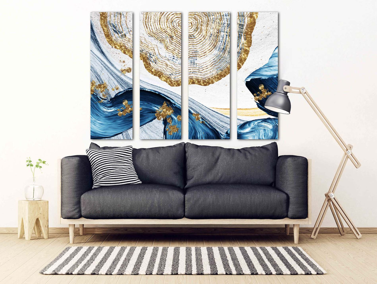 Geometrische Muster Moderne abstrakte Kunst Wandcollage-Set Mehrteilige Leinwand Wandkunst Leinwandgemälde Abstrakte Wandkunst Wohnwanddekor