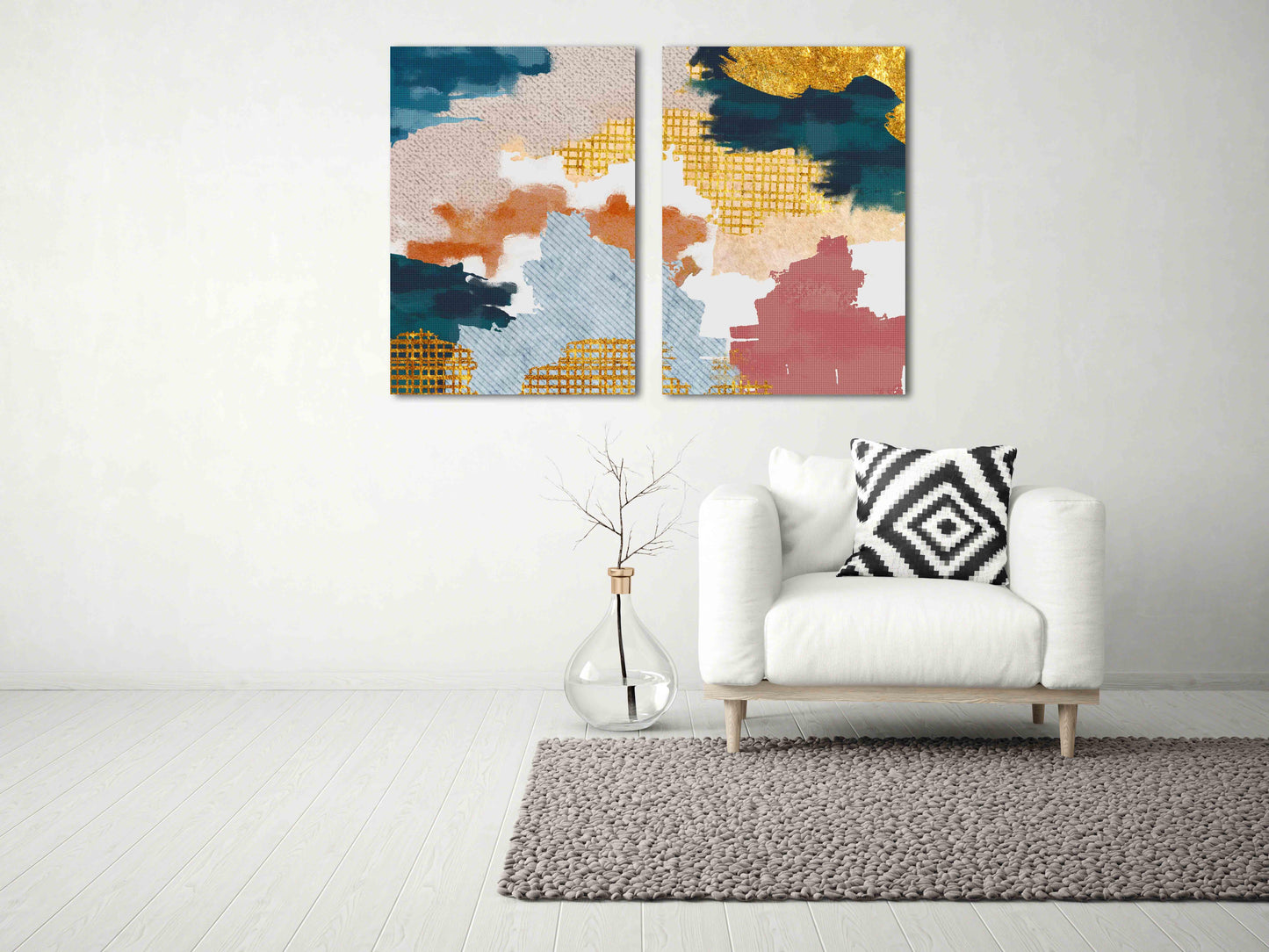 Abstraktes buntes Gemälde, groß, moderne abstrakte Kunst, abstraktes expressionistisches Gemälde, Wandcollage-Set, abstrakte Wandkunst, Heimwanddekor