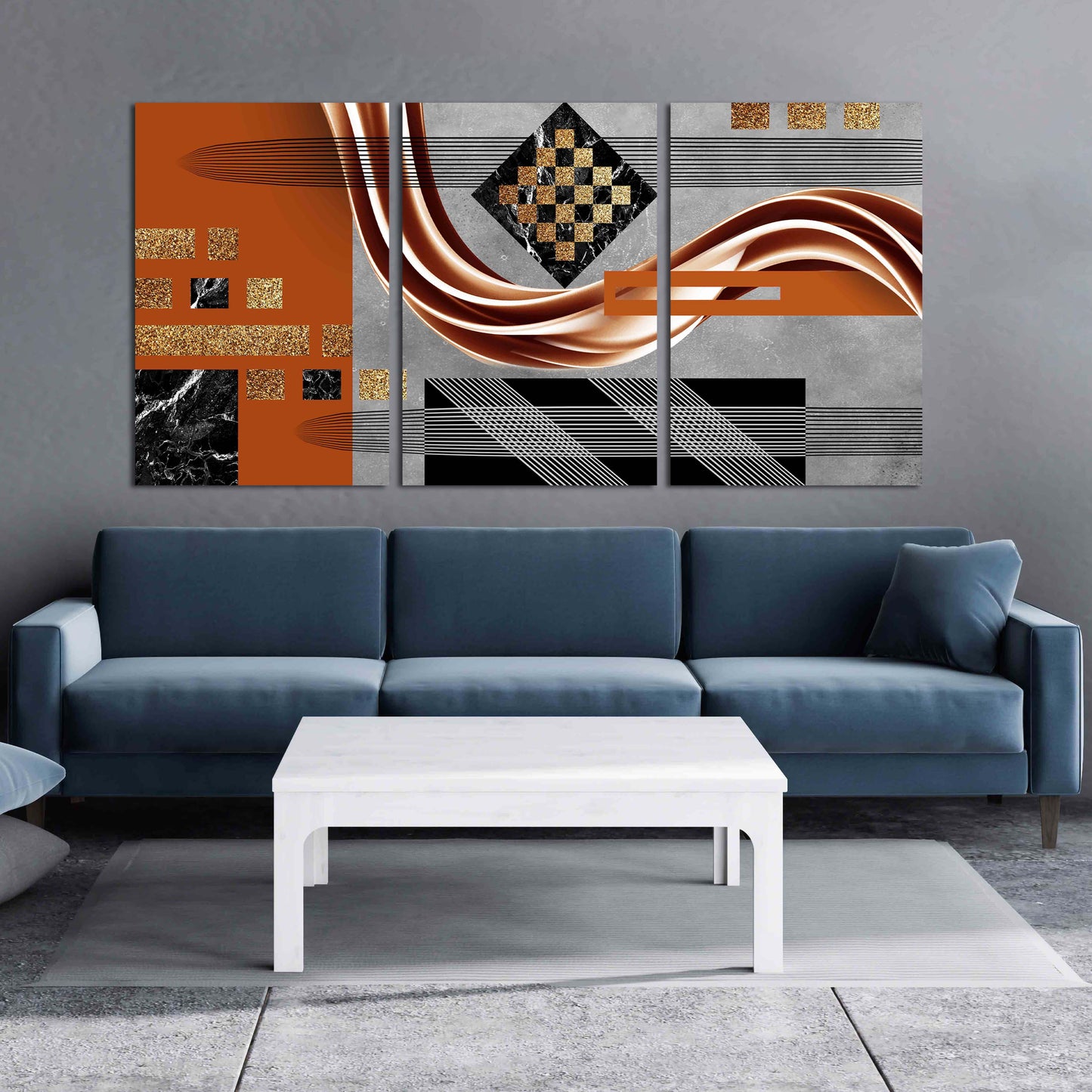 Wanddekoration für Zuhause, Leinwandgemälde, große Wandkunst, Bilderrahmen, kariertes Dekor, abstrakter Expressionist