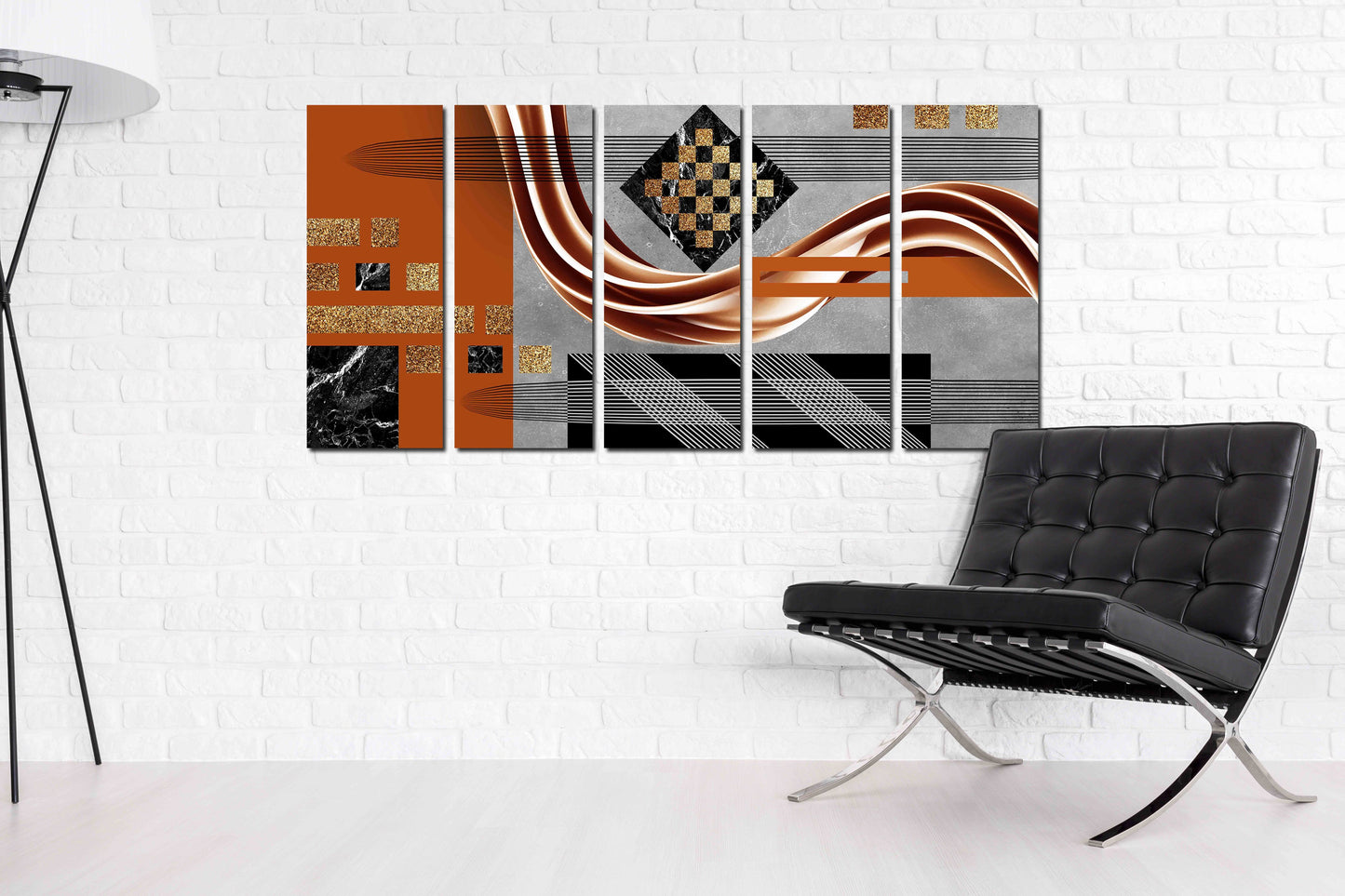 Wanddekoration für Zuhause, Leinwandgemälde, große Wandkunst, Bilderrahmen, kariertes Dekor, abstrakter Expressionist