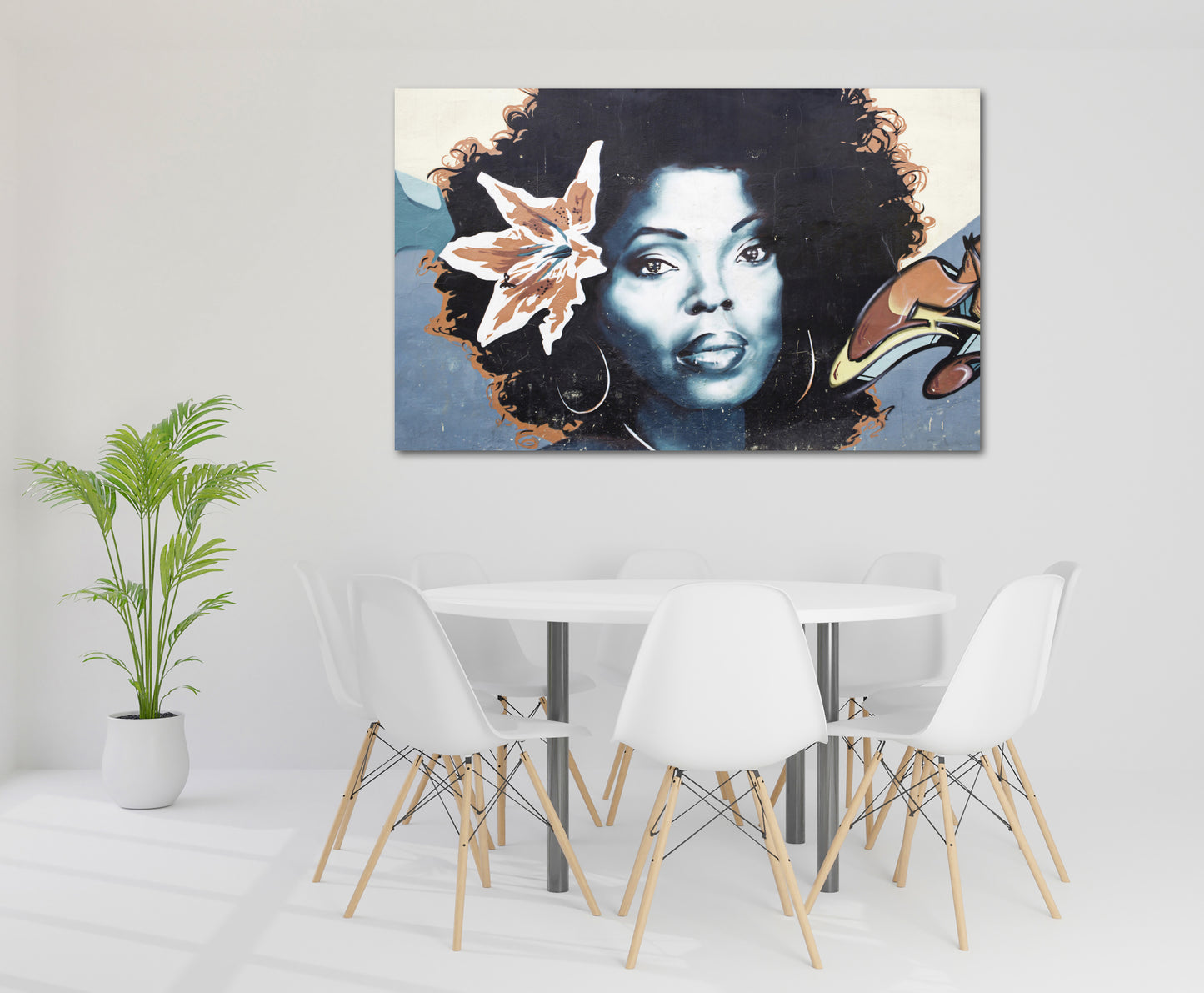 Schwarze Afrofrau Wandkunst, afroamerikanische Kunst auf Leinwand, schwarzer Frauendruck, mehrteiliges extra großes Leinwandbild