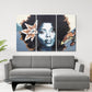 Schwarze Afrofrau Wandkunst, afroamerikanische Kunst auf Leinwand, schwarzer Frauendruck, mehrteiliges extra großes Leinwandbild