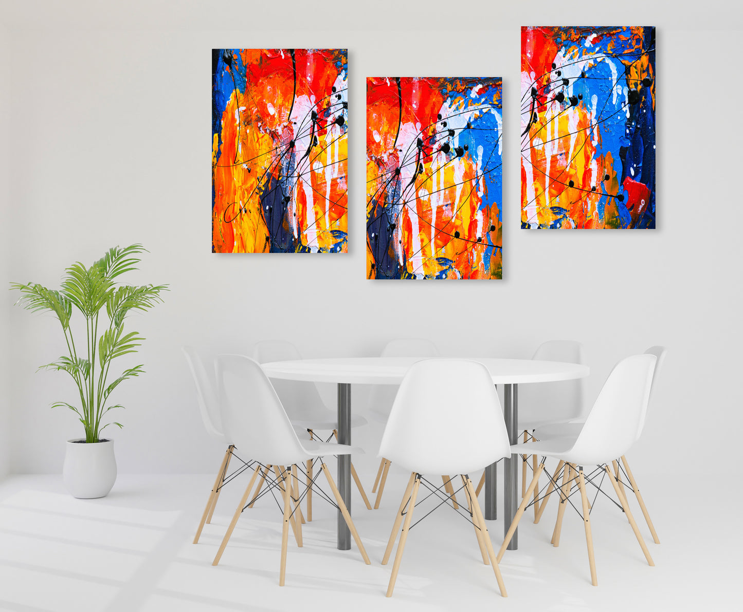 Abstract wall art, modern wall art paintings on canvas, decorative gift, printable wall art set of 3,  multi panel wall art