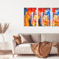 Abstract wall art, modern wall art paintings on canvas, decorative gift, printable wall art set of 3,  multi panel wall art