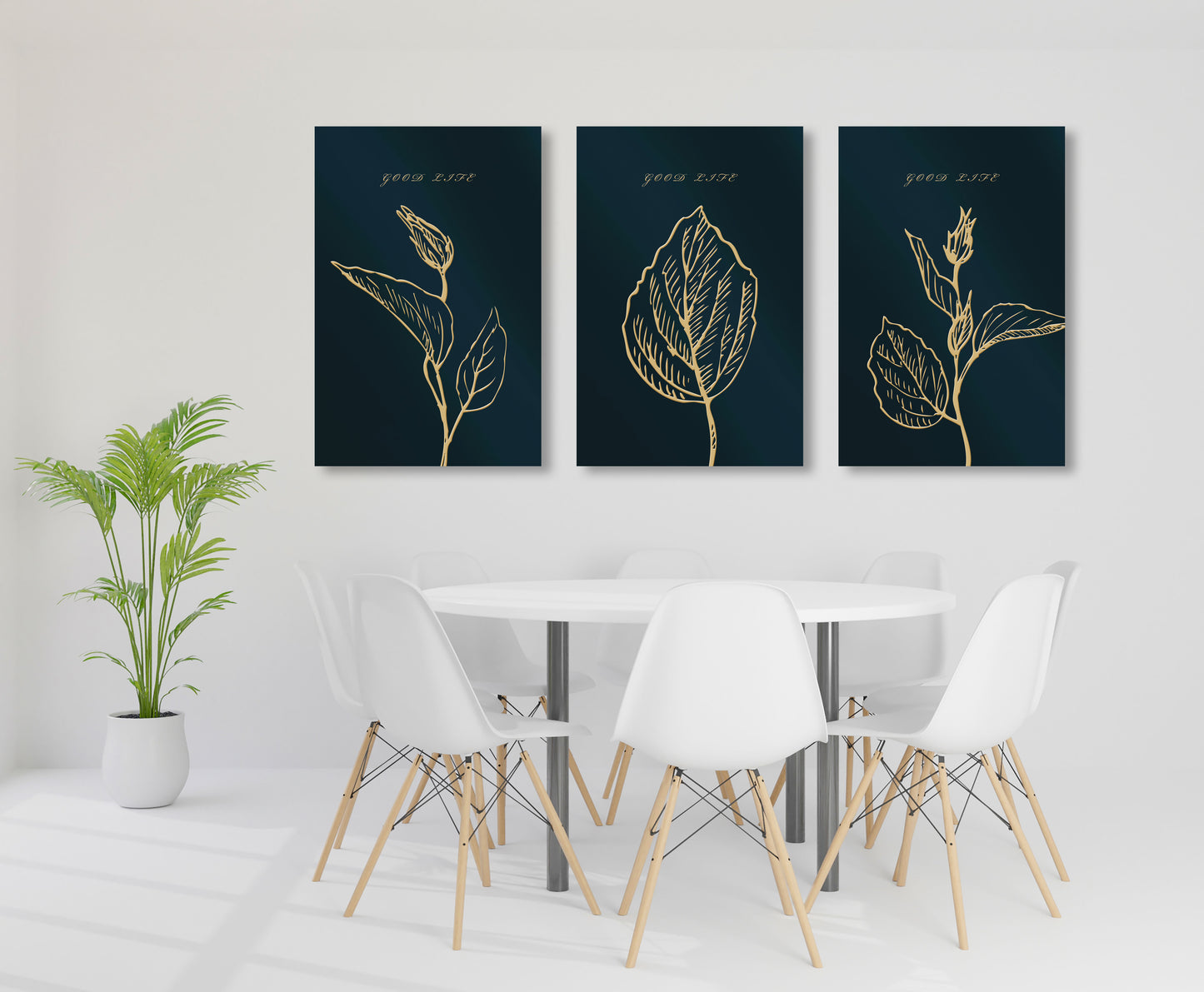 Plant wall art floral paintings decorative gift minimalist art printable wall art flower canvas leaves wall art set of 3 prints