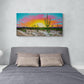 Western panoramic wall art, southwestern artwork, framed sunset artwork, nature art print, colorful canvas print