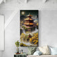 Large oriental canvas print, framed japanese wall art, floater frame wall art, architecture wall art, modern Asian nature wall art bedroom