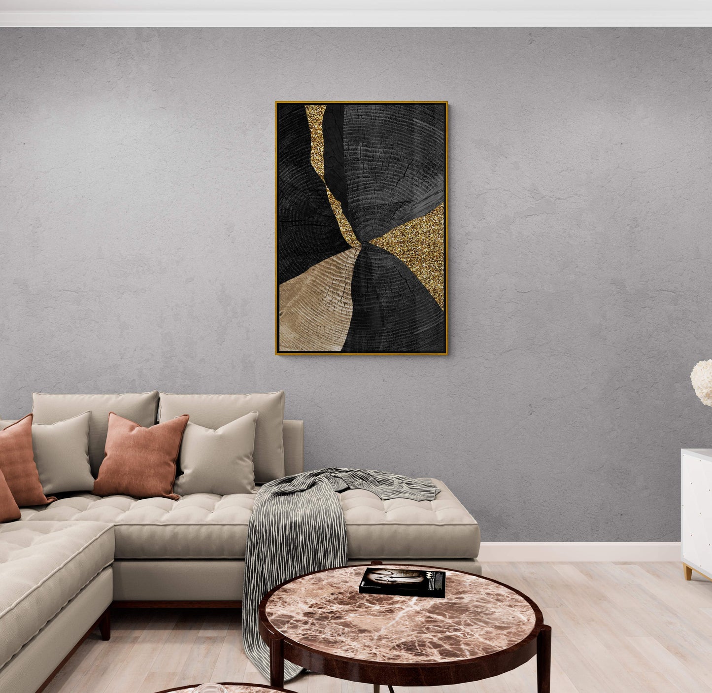 Abstract wall art, black and gold art print, geometric canvas print, modern framed artwork, contemporary wall art, gift for him, office wall art