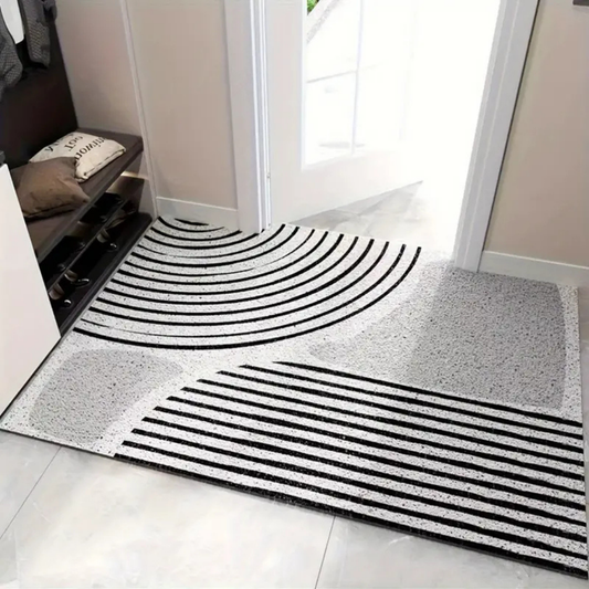 Stilvoller, schmutzabweisender Teppich, Fußmatte „Schwarz-weiße Motive“