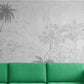 Black and white botanical wallpaper, nature wall mural, accentual nursery wallpaper, peel and stick tropical wallpaper for bedroom, removable wall mural