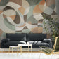 Abstract extra large wallpaper, self adhesive neutral wall mural, accentual removable wallpaper, living room wall mural