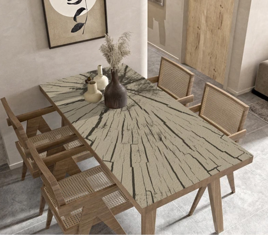 Stilvolle Tischdecke mit Lederstruktur, Tischdecke unter dem Leder „Scheunenholz“