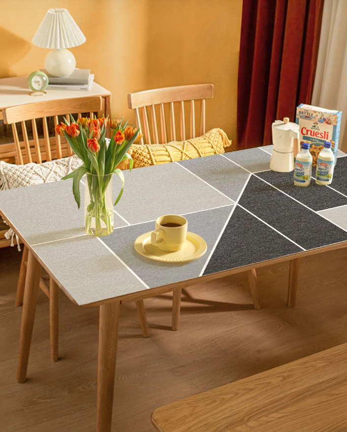 PVC-Tischdecken in verschiedenen Größen für den Küchentisch, Tischfolie mit dem Muster „Strenges Muster“