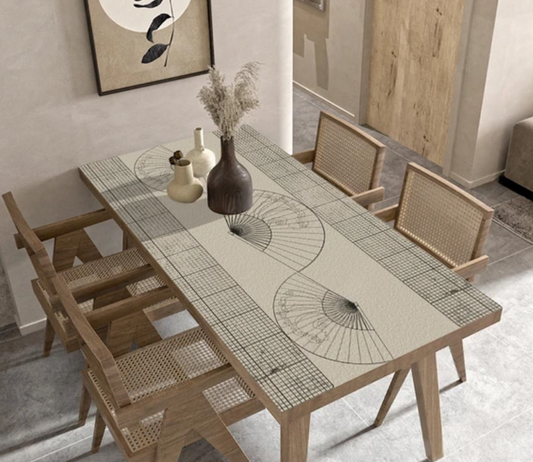 PVC-Tischdecke mit Lederstruktur für den Esstisch, Tischauflage für die Küche „Shoji“