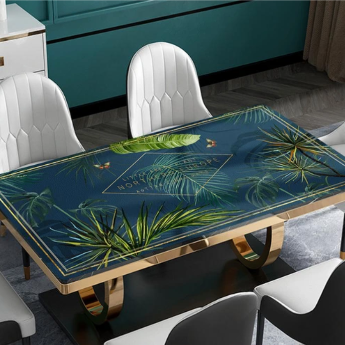 Tischdecke in Lederoptik mit Print in verschiedenen Größen, wasserfeste Tischfolie „Northern Europe“