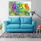 Vogel Wandkunst, Papagei Wandkunst Gemälde auf Leinwand, tropische Wandkunst, Wohnwanddekor Leinwandgemälde helle Wandkunst extra große Wandkunst