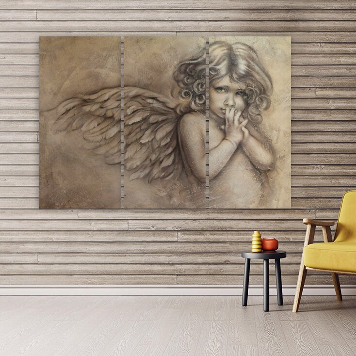 Angel wall art paintings on canvas religious wall art home wall decor bedroom wall decor printable wall art multi panel wall art