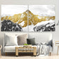Goldene Berge Wandkunst Gemälde auf Leinwand, Wandbilder Berge, Natur Wandkunst, Wohnwanddekoration, Bergkunstdruck
