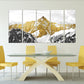 Goldene Berge Wandkunst Gemälde auf Leinwand, Wandbilder Berge, Natur Wandkunst, Wohnwanddekoration, Bergkunstdruck