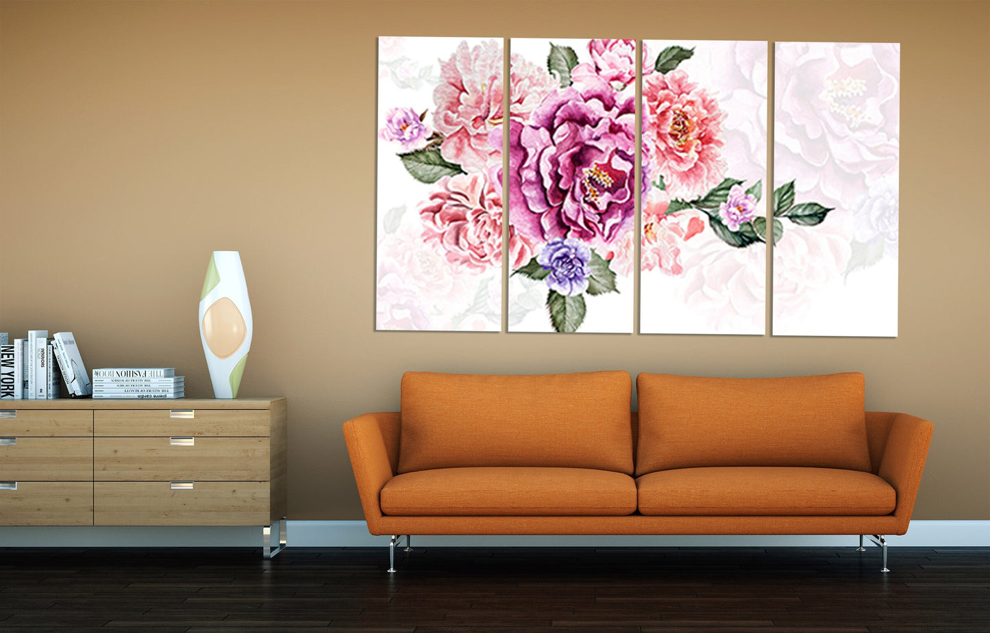 Wall art boho flowers, Botanical paintings, Flowers wall art paintings on canvas,  bouquet of flowers wall art, boho flowers print