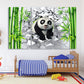 Panda Kinderzimmer Tier Leinwand Wandkunst Dschungel Kinderzimmer gerahmt Druck Spielzimmer Leinwand Gemälde Extra große Multi Panel Wandkunst