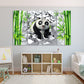 Panda Kinderzimmer Tier Leinwand Wandkunst Dschungel Kinderzimmer gerahmt Druck Spielzimmer Leinwand Gemälde Extra große Multi Panel Wandkunst
