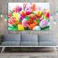 Blumenstrauß aus Tulpen, Wandkunst, Gemälde auf Leinwand, Wohndekor, Leinwandgemälde, Wandbehang, Dekor, Wandkunst für Schlafzimmer