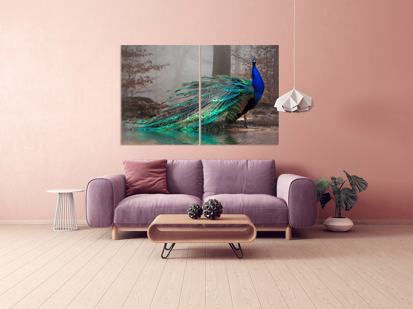 Peacock wall art paintings on canvas, tropical wall art, bird wall art home wall decor canvas painting bright wall art extra large wall art