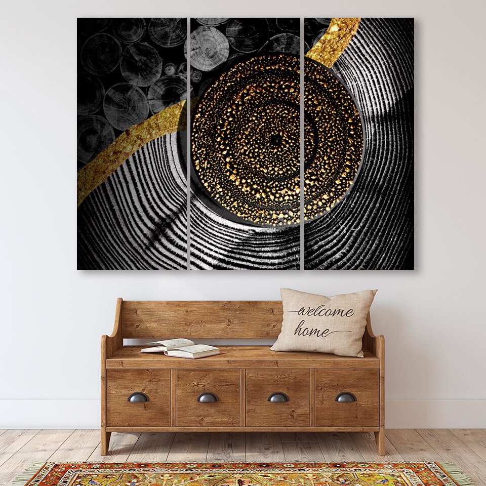 Black and gold abstract wall art sets of 4 Abstract wall art paintings on canvas home wall decor canvas painting modern abstract art