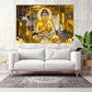 Buddha-Dekor, Wandkunst, indische Gemälde auf Leinwand, religiöse extra große Mehrteiler-Wandkunst, Geschenk zur Wohnungserwärmung