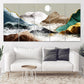 Mountain wall decal Blue ridge mountains line art wall print Modern abstract wall art Abstract canvas painting